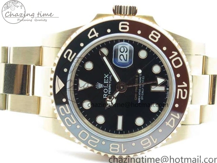 1223 Comfortable GMT Master II 126715 CHNR Black Brown Ceramic 316L Steel GMF 1:1 Best Edition Black Dial on RG Bracelet A 2961